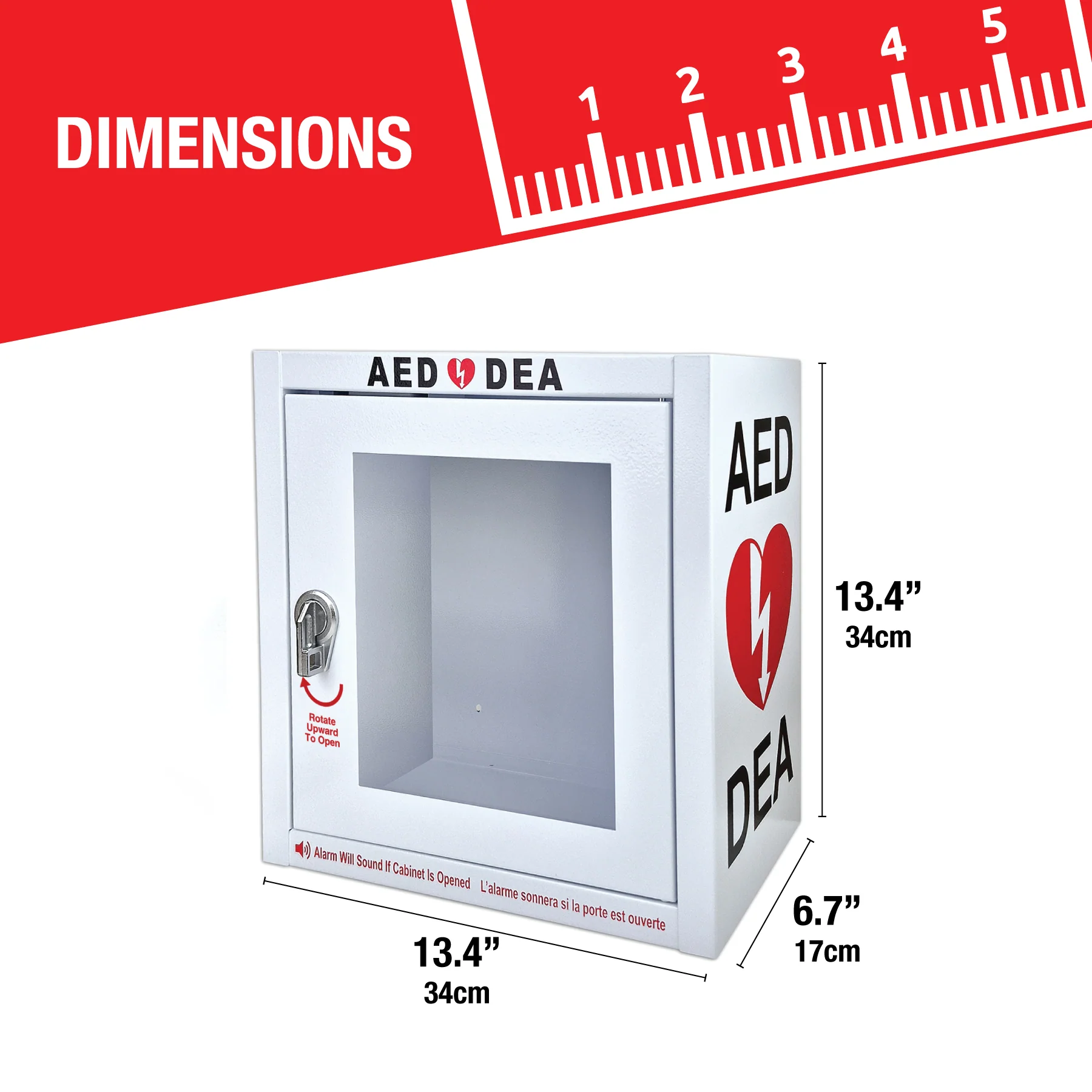 AED Wall Cabinet – Surface Mount with 90dB Door Alarm - Image 4