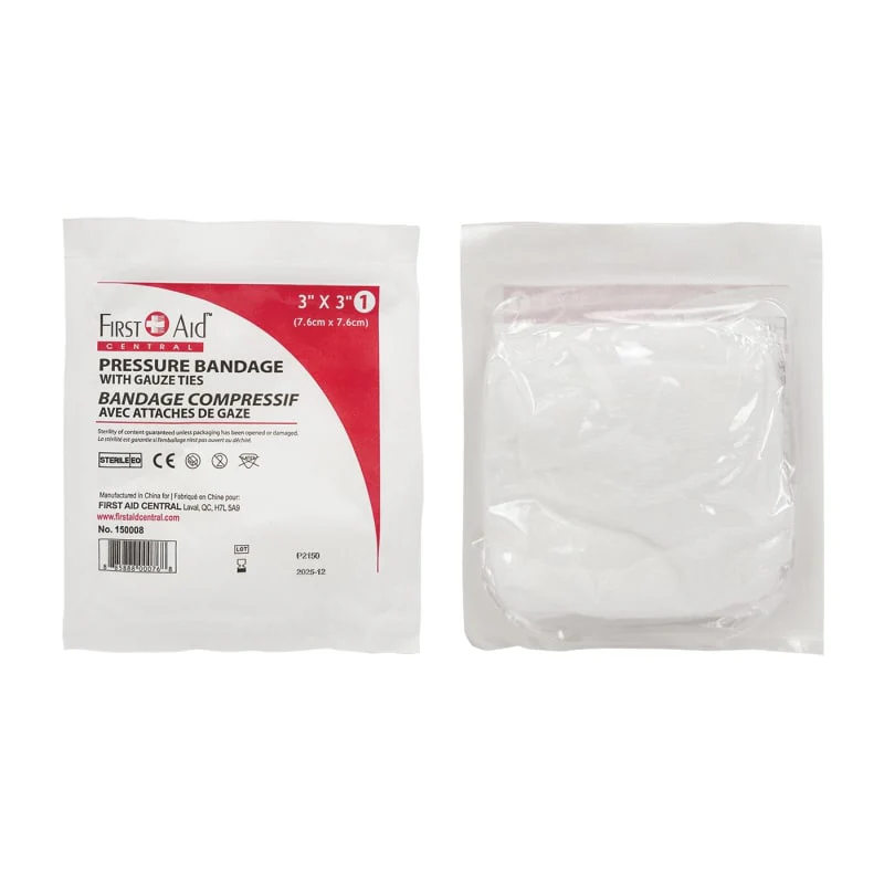 Compress Pressure Bandages w/Gauze Ties, Sterile (2", 3", 4", or 6") - Image 2
